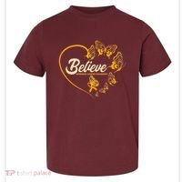 Appendix Cancer Awareness Believe Butterfly Heart Toddler T-Shirt thumb 0