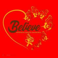 Appendix Cancer Awareness Believe Butterfly Heart Santa Hat thumb 1