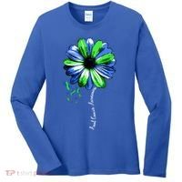 Anal Cancer Awareness Gift Warrior Pretty Women's Long Sleeve Shirt thumb 0