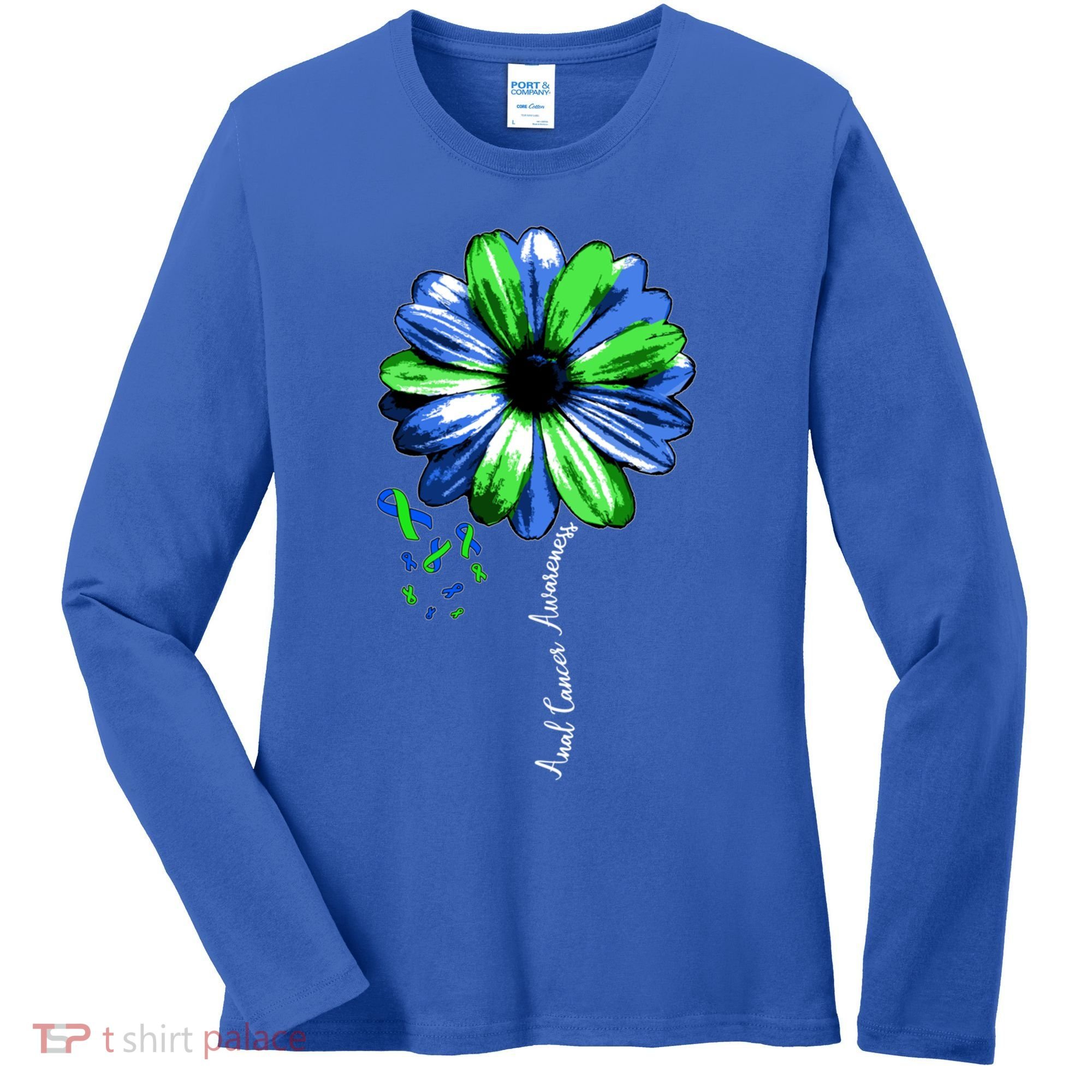 Anal Cancer Awareness Gift Warrior Pretty Women's Long Sleeve Shirt