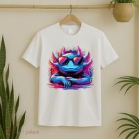 Axolotl Colorful Anime Cute Kawaii Axolotl T-Shirt thumb 2