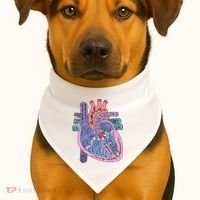 Anatomy Cardiologist Anatomical Heart USA-Made Doggie Bandana thumb 1