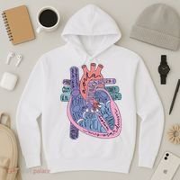 Anatomy Cardiologist Anatomical Heart Hoodie thumb 3