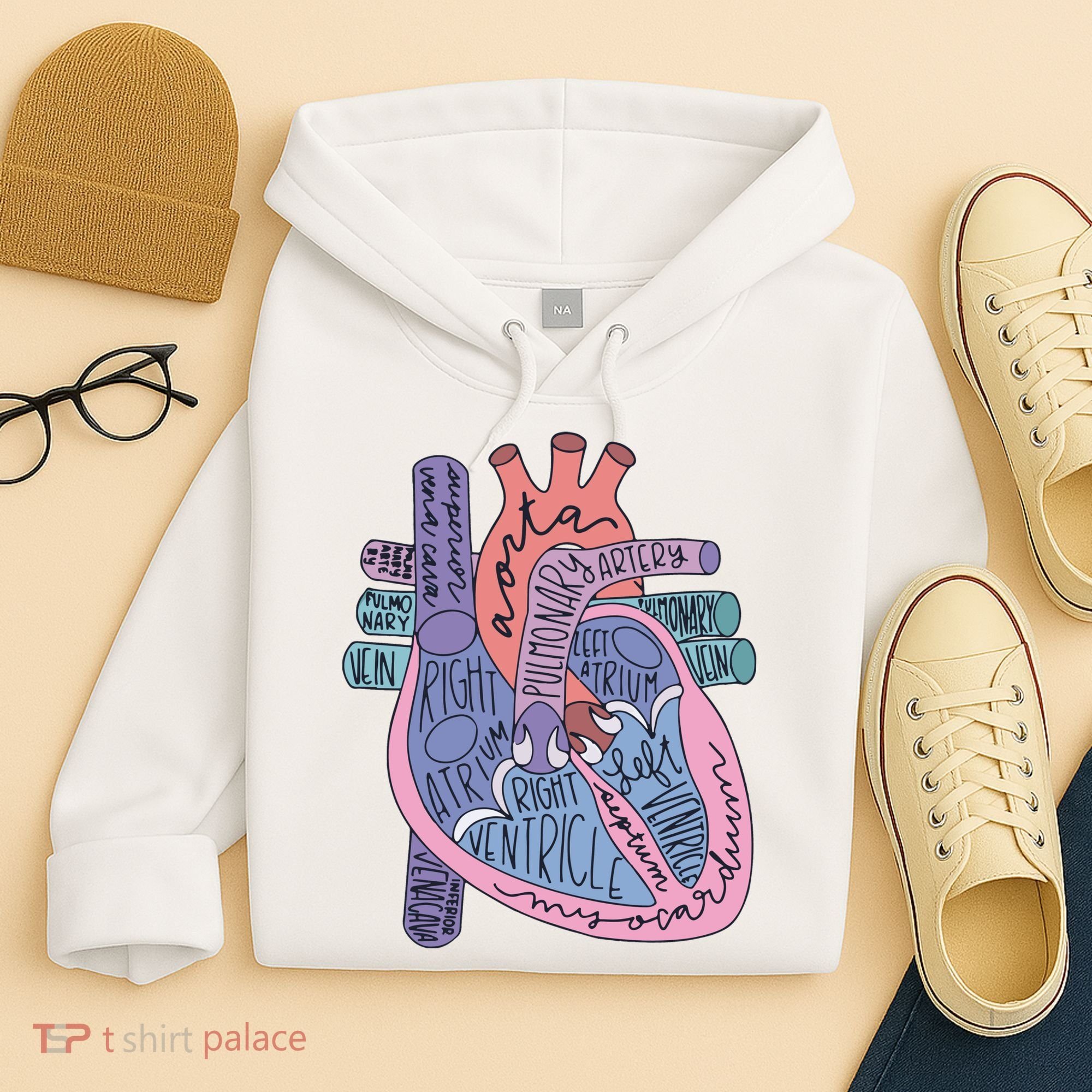 Anatomy Cardiologist Anatomical Heart Hoodie