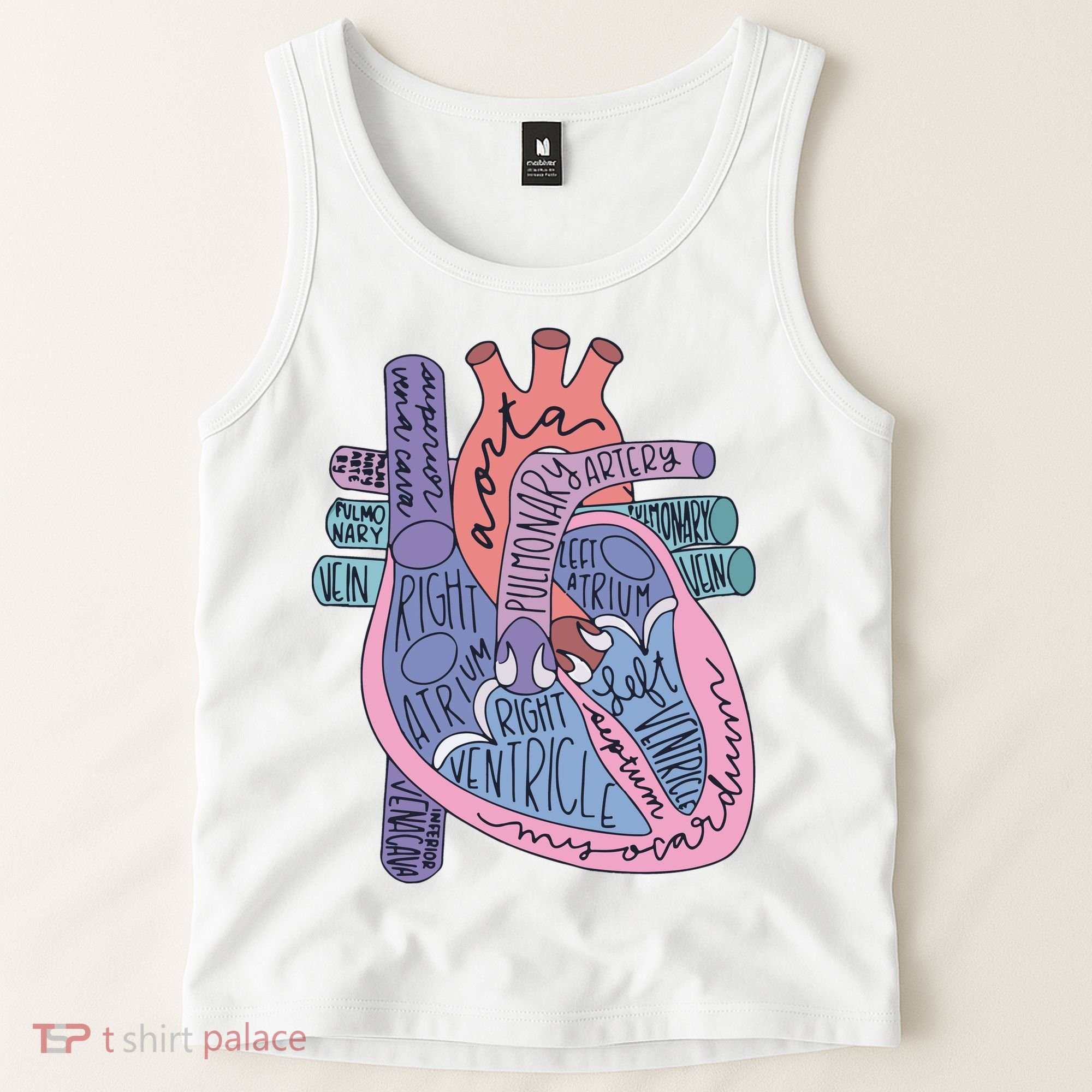 Anatomy Cardiologist Anatomical Heart Tank Top