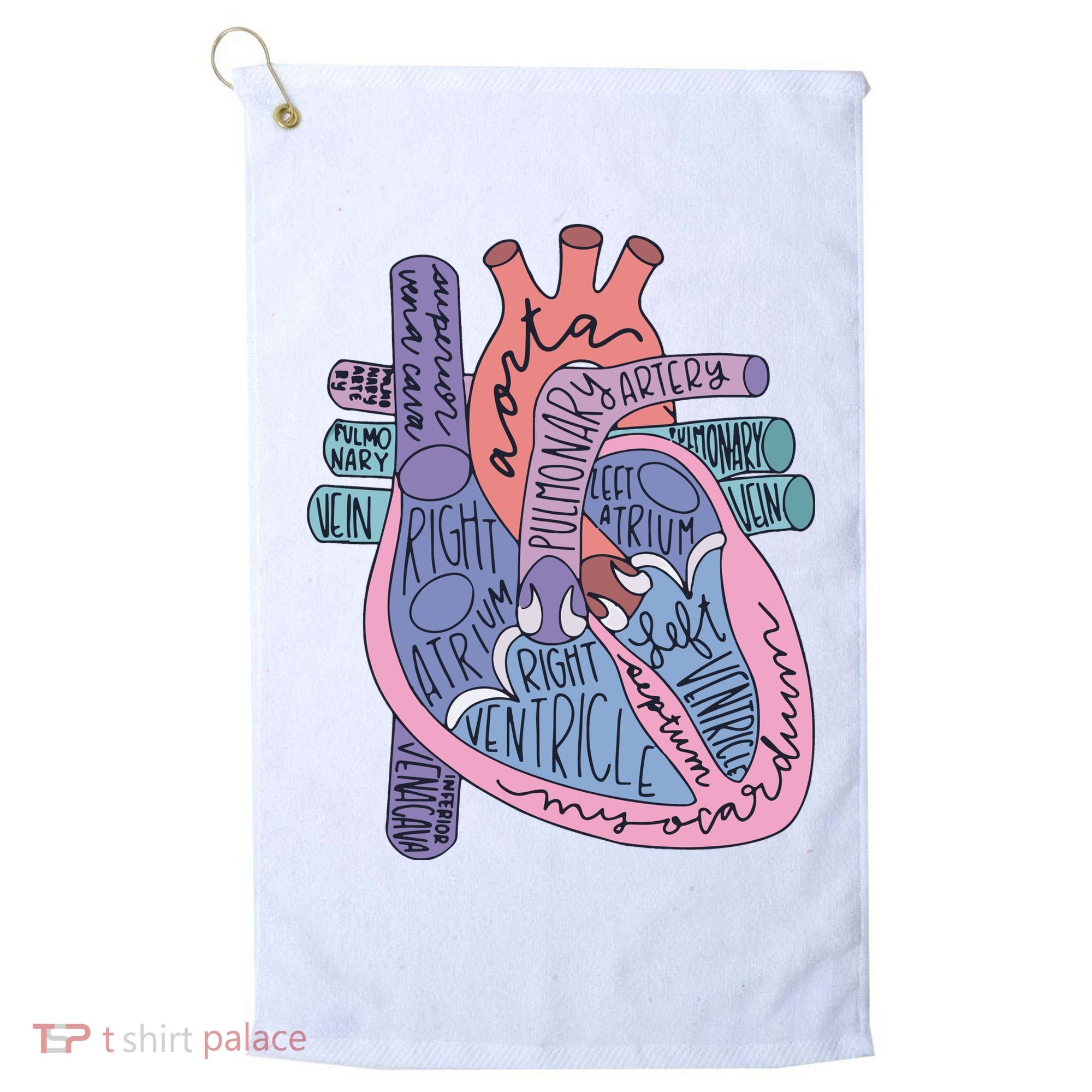 Anatomy Cardiologist Anatomical Heart Golf Towel