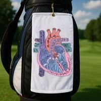 Anatomy Cardiologist Anatomical Heart Golf Towel thumb 2