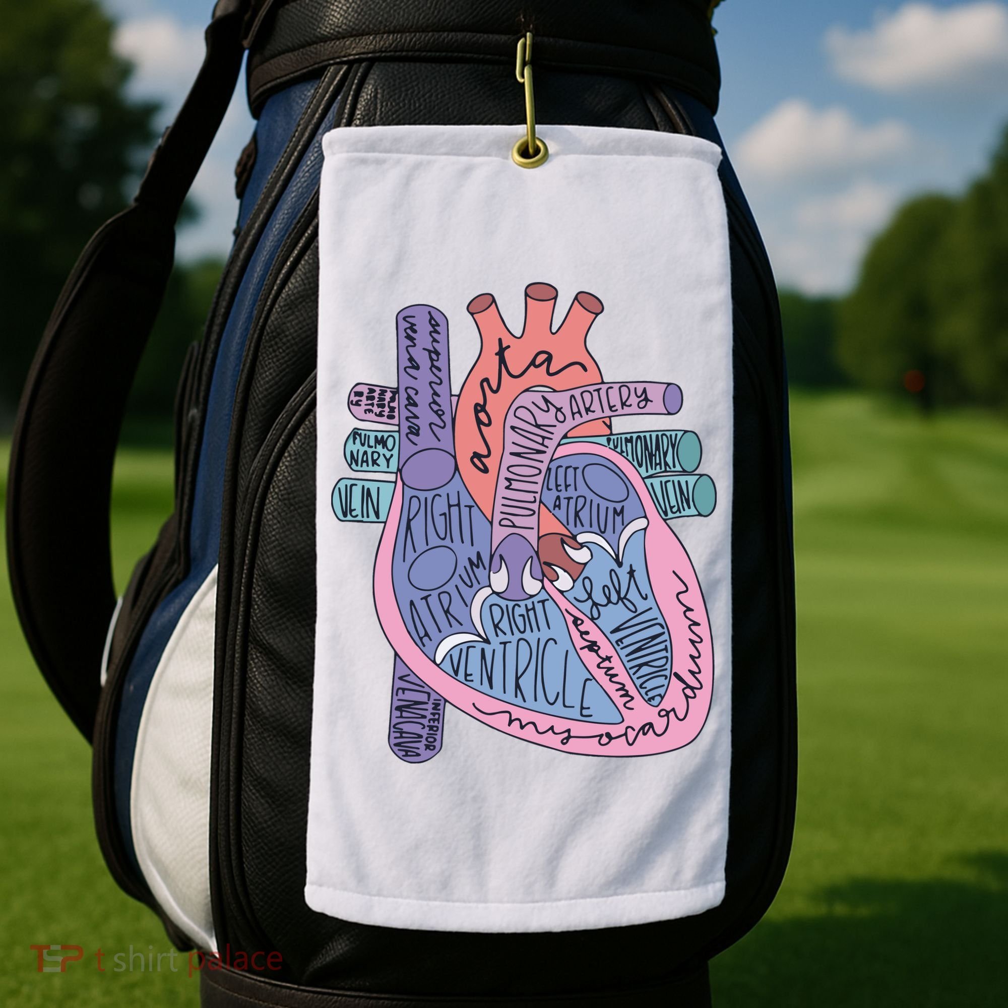 Anatomy Cardiologist Anatomical Heart Golf Towel