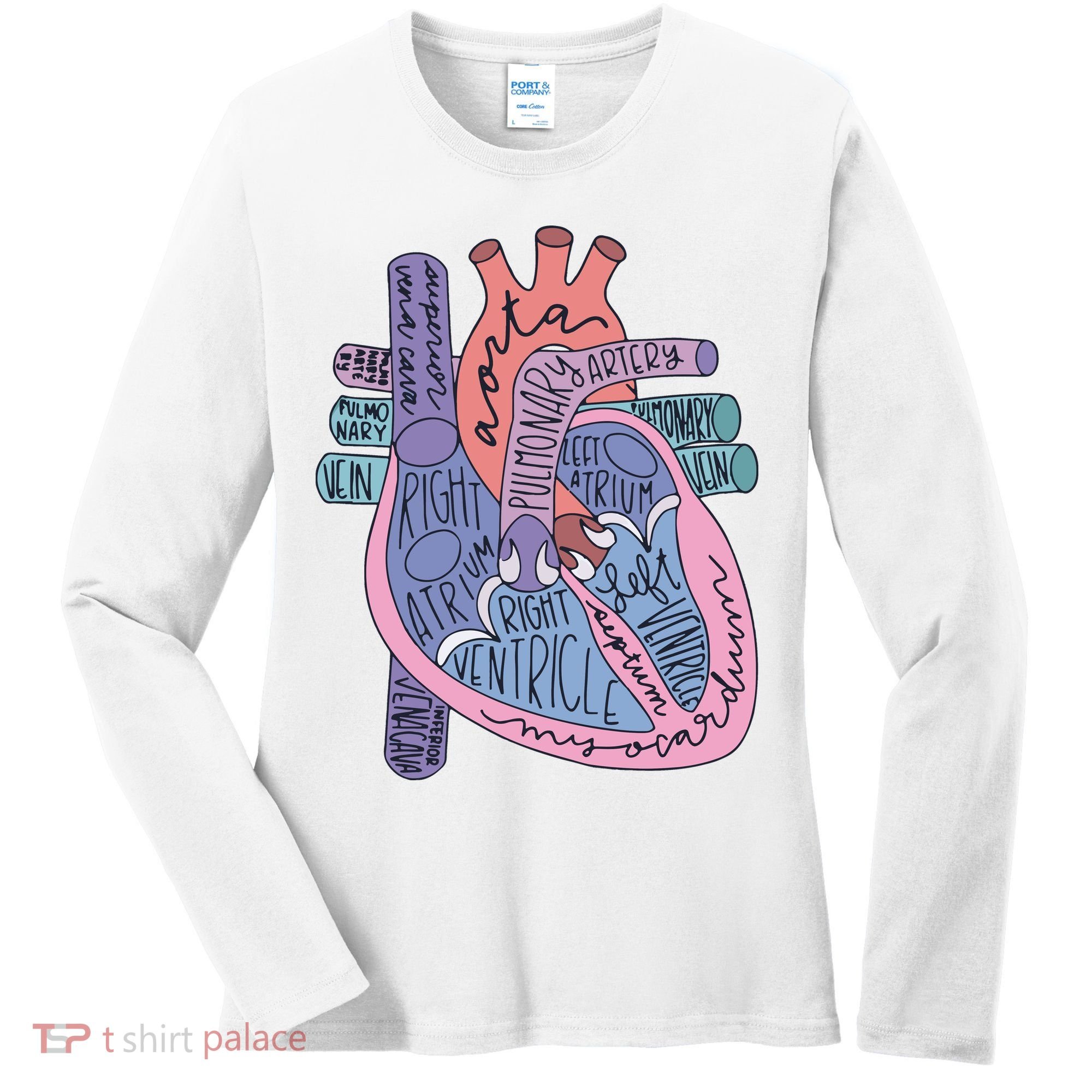 Anatomy Cardiologist Anatomical Heart Women's Long Sleeve Shirt