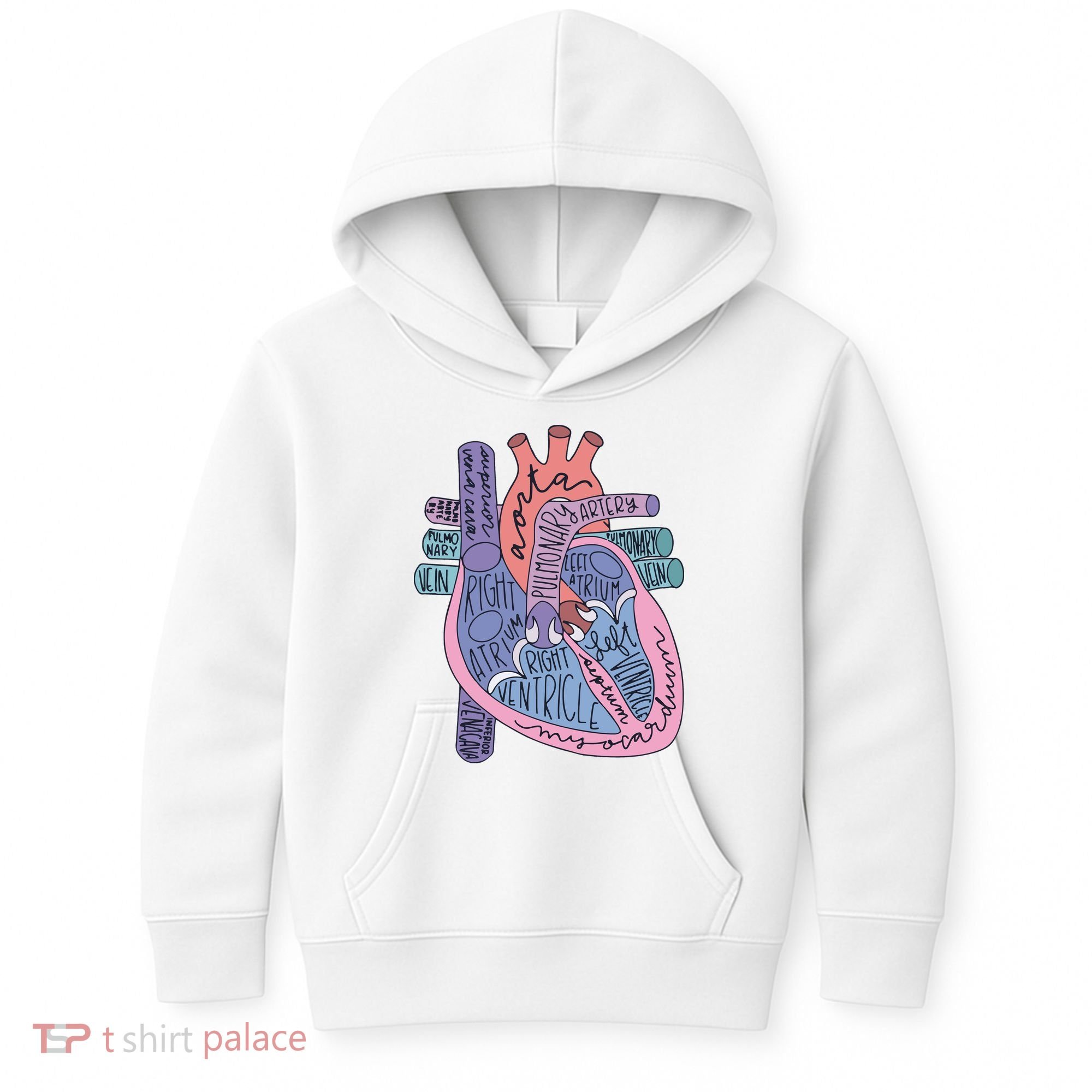 Anatomy Cardiologist Anatomical Heart Kids Hoodie