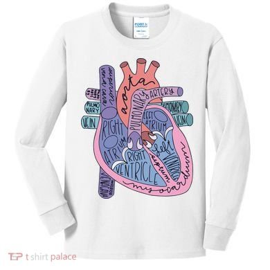 Anatomy Cardiologist Anatomical Heart Kids Long Sleeve Shirt