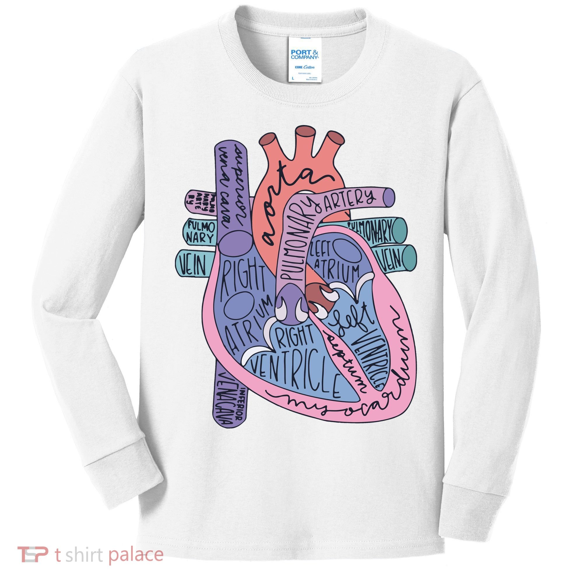 Anatomy Cardiologist Anatomical Heart Kids Long Sleeve Shirt