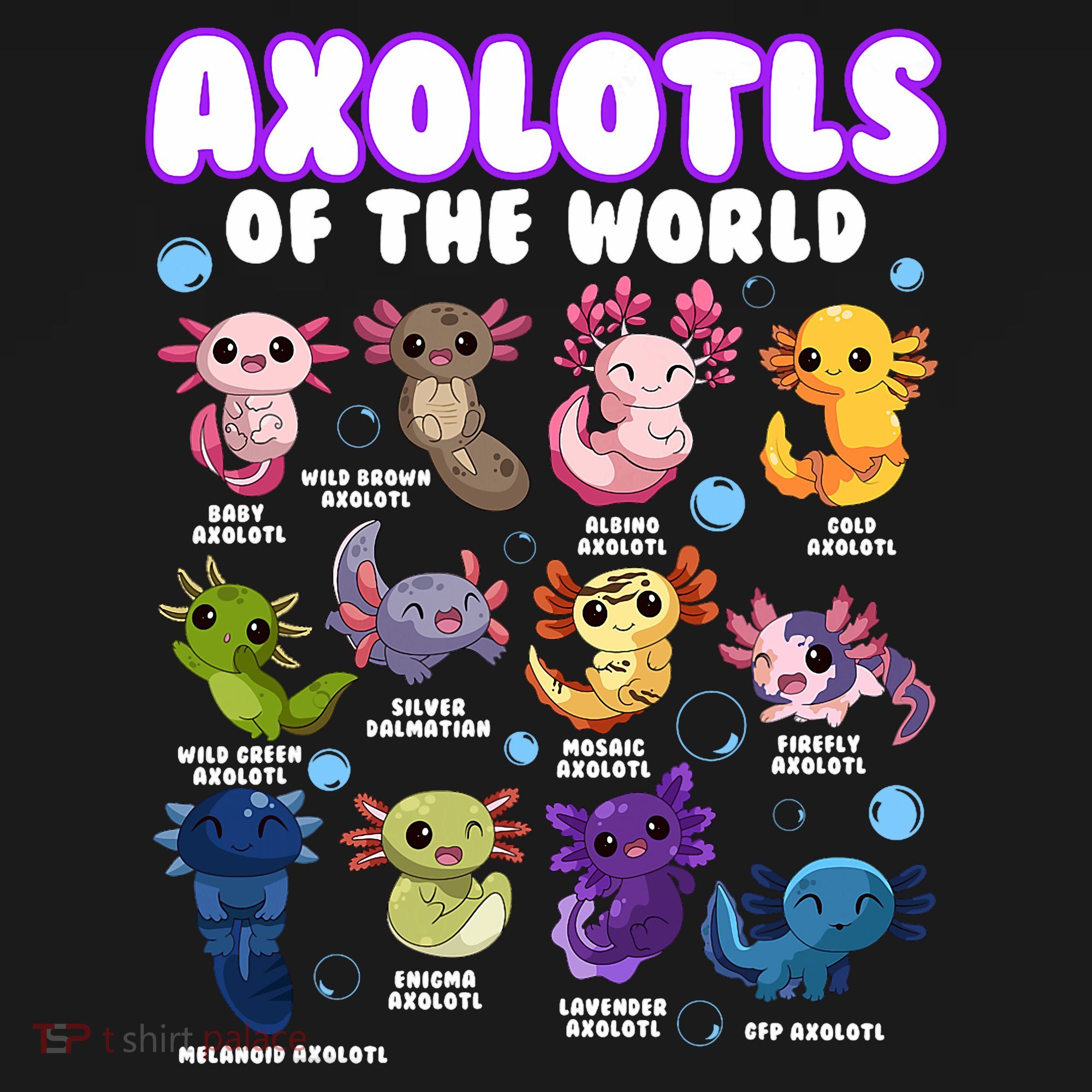 Axolotl Cute Axolotls Animals Of The World Herpetology 2 T-Shirt