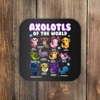 Axolotl Cute Axolotls Animals Of The World Herpetology 2 Coaster thumb 0