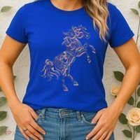 Arabic Calligraphy Arabian Horse Al Mutanabbi Poem Women's T-Shirt thumb 2