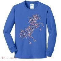 Arabic Calligraphy Arabian Horse Al Mutanabbi Poem Kids Long Sleeve Shirt thumb 0