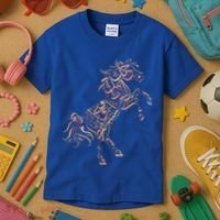 Arabic Calligraphy Arabian Horse Al Mutanabbi Poem Kids T-Shirt thumb 3