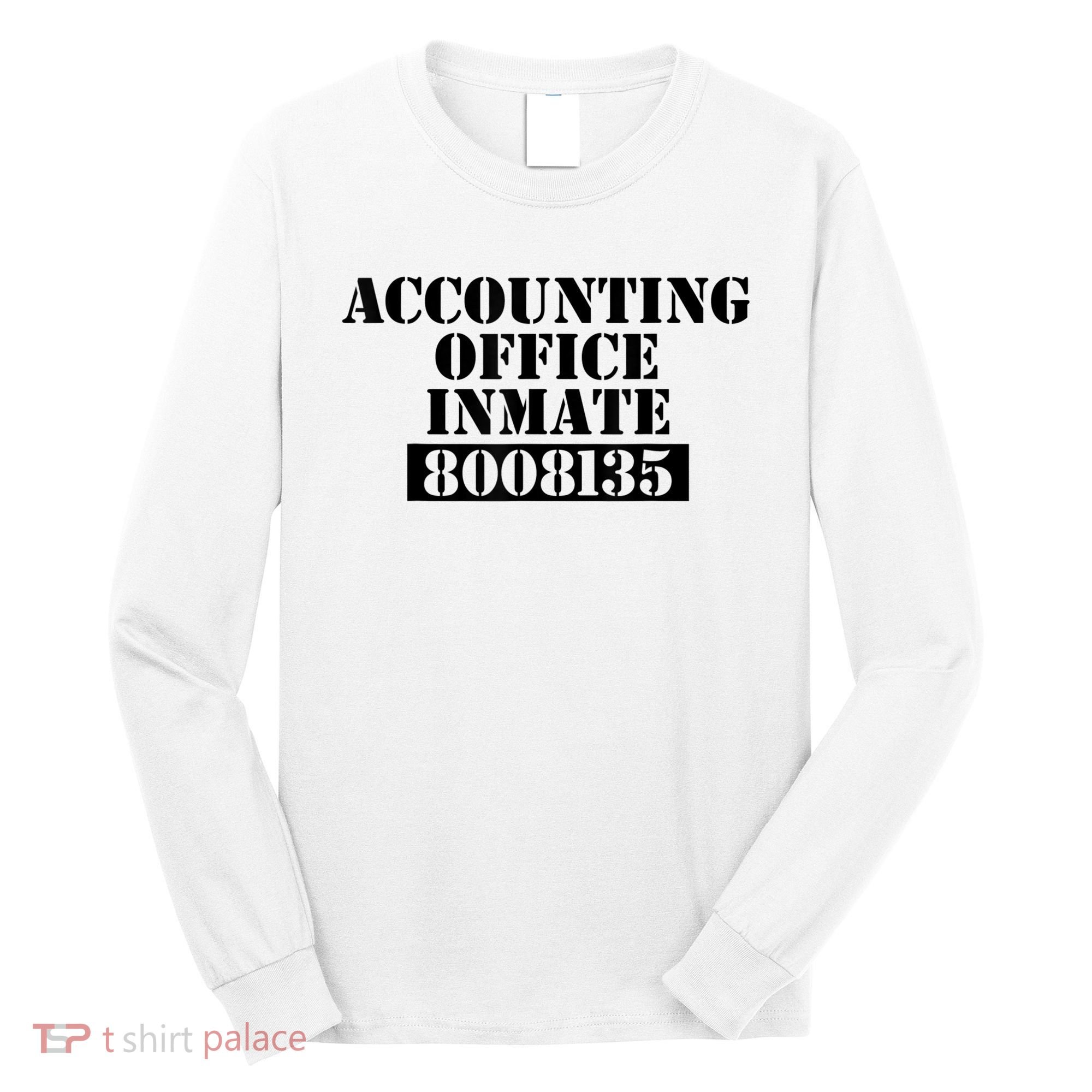 Accountant Costume Accounting Office Inmate Costume Long Sleeve Shirt