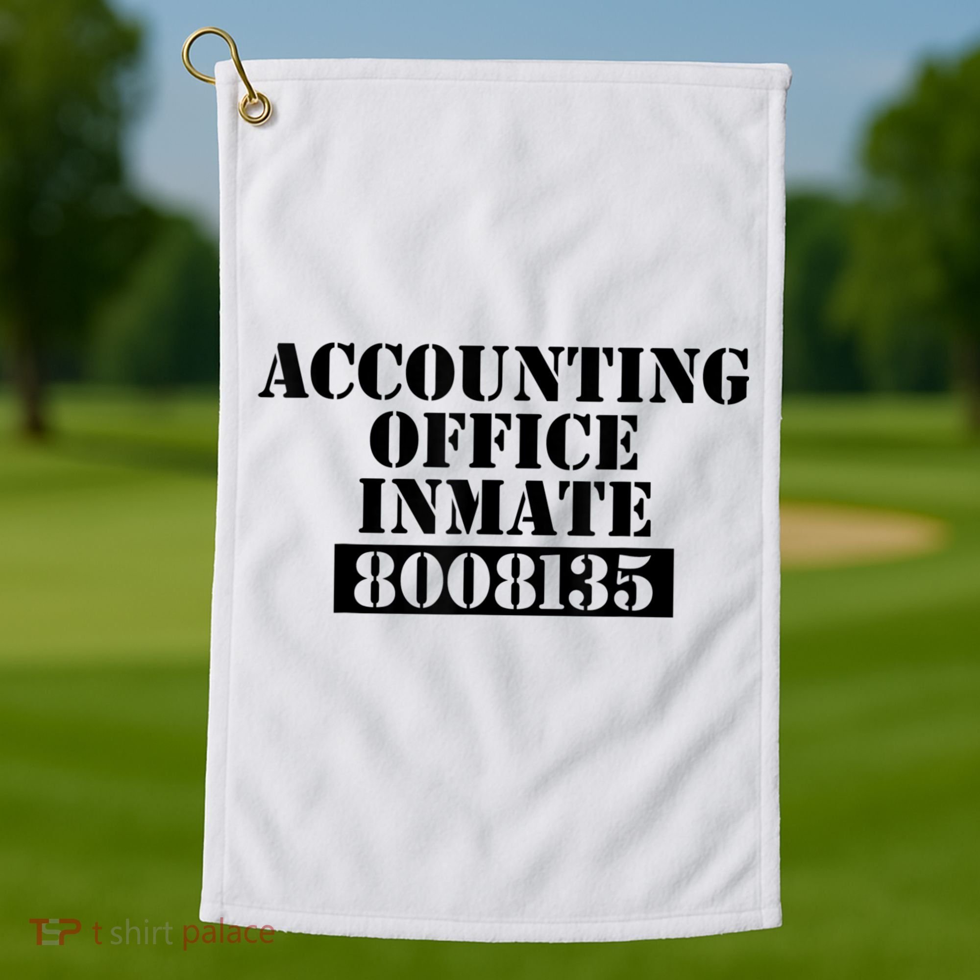 Accountant Costume Accounting Office Inmate Costume Golf Towel