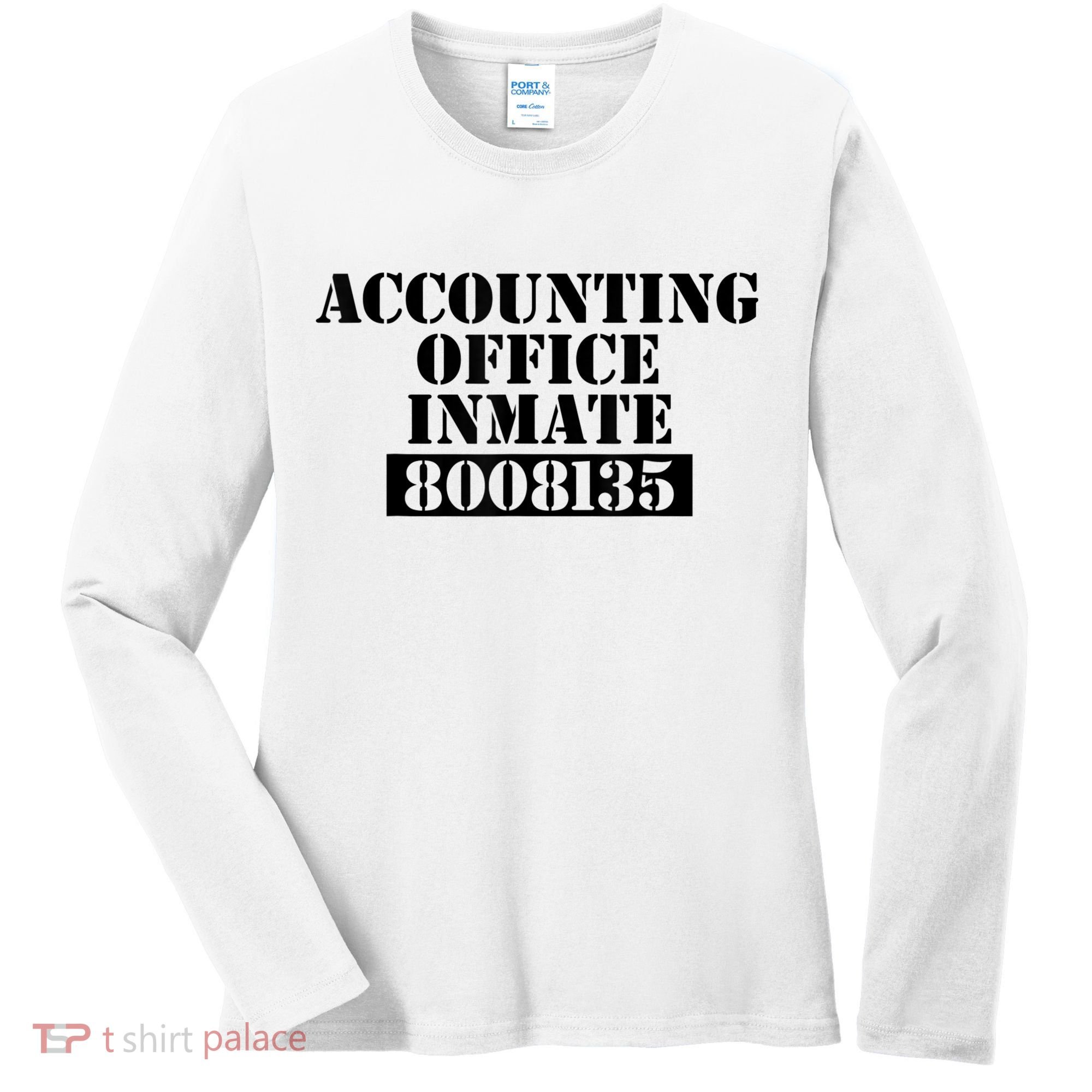 Accountant Costume Accounting Office Inmate Costume Women's Long Sleeve Shirt