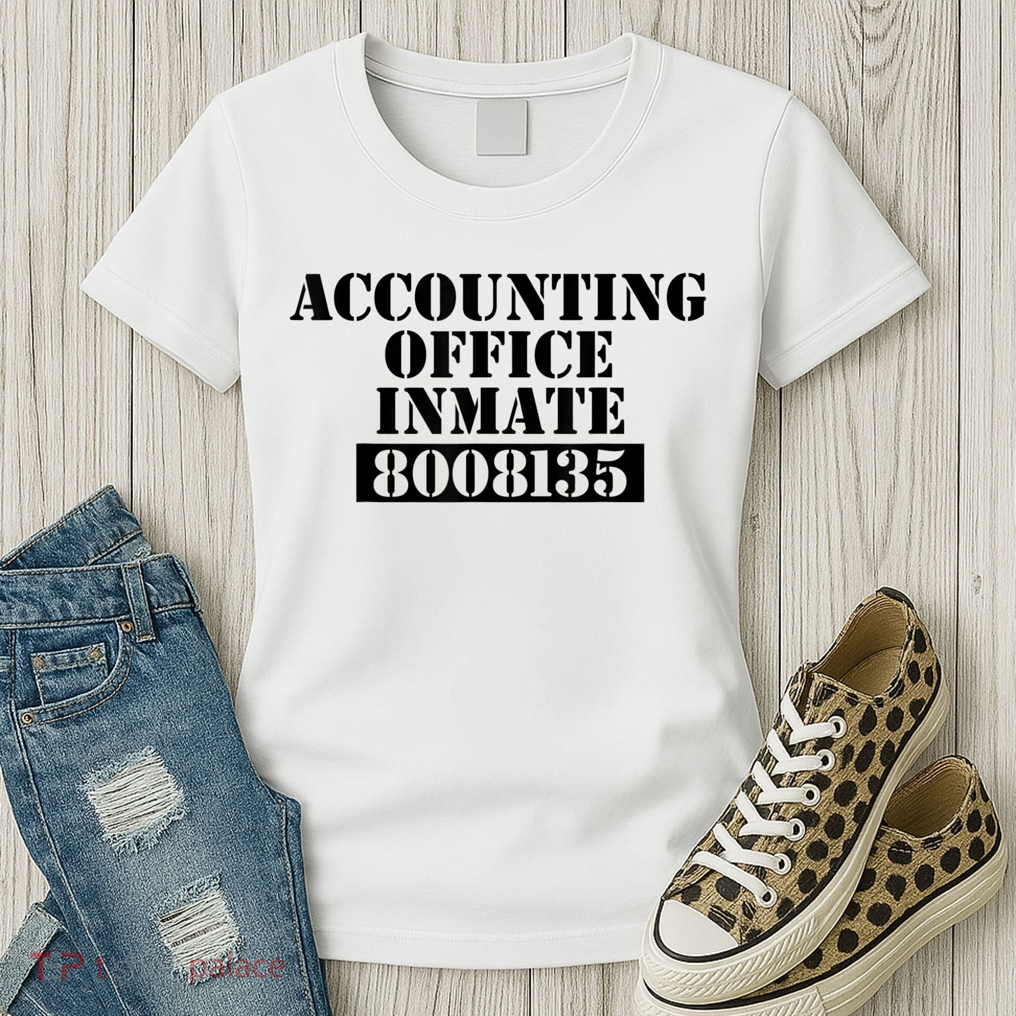 Accountant Costume Accounting Office Inmate Costume Women's T-Shirt
