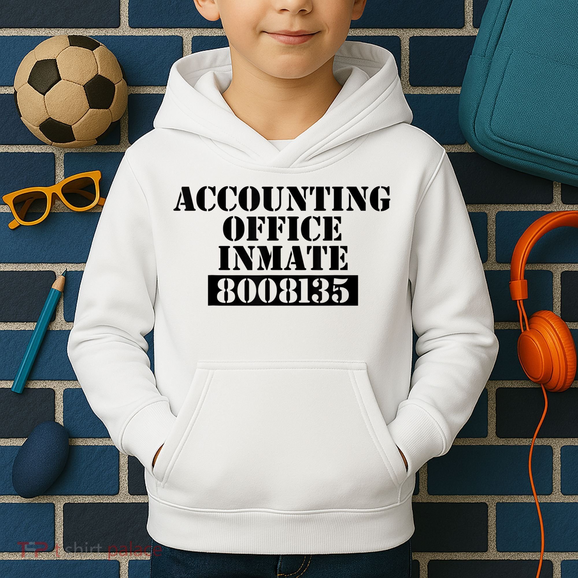 Accountant Costume Accounting Office Inmate Costume Kids Hoodie