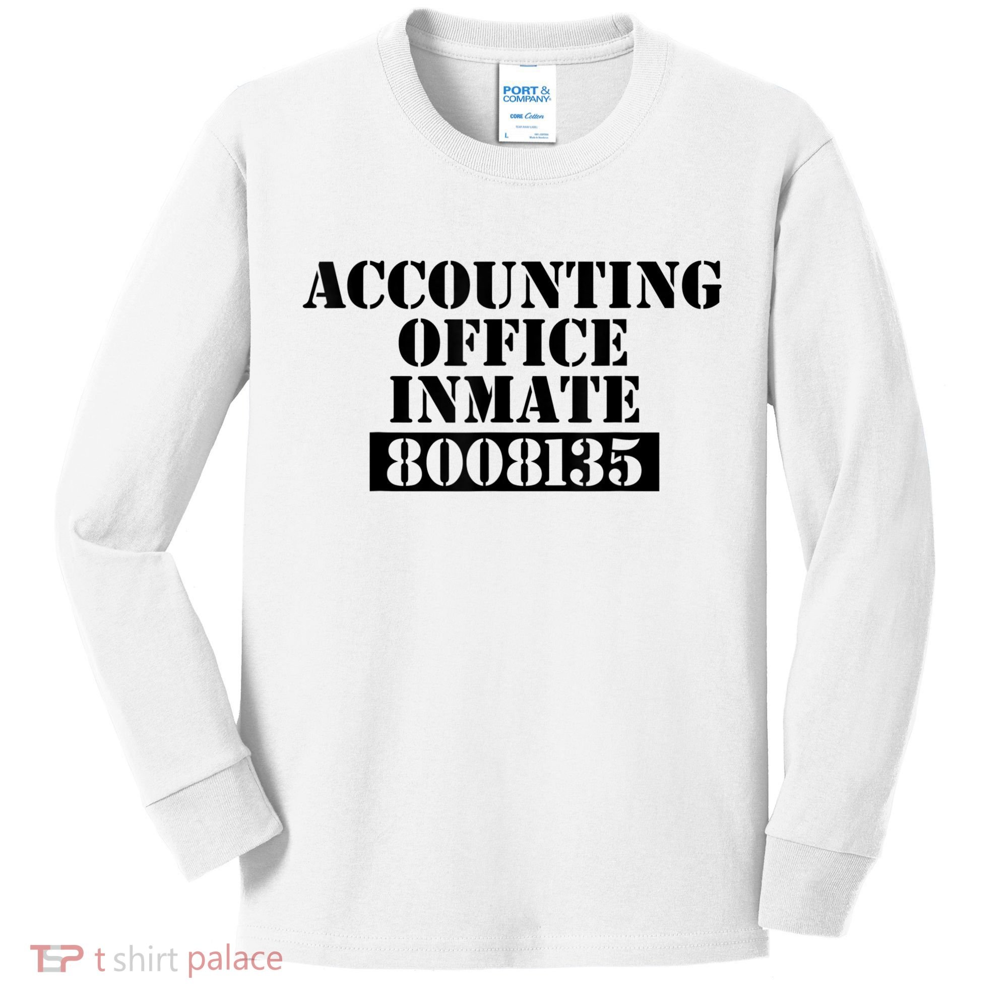 Accountant Costume Accounting Office Inmate Costume Kids Long Sleeve Shirt