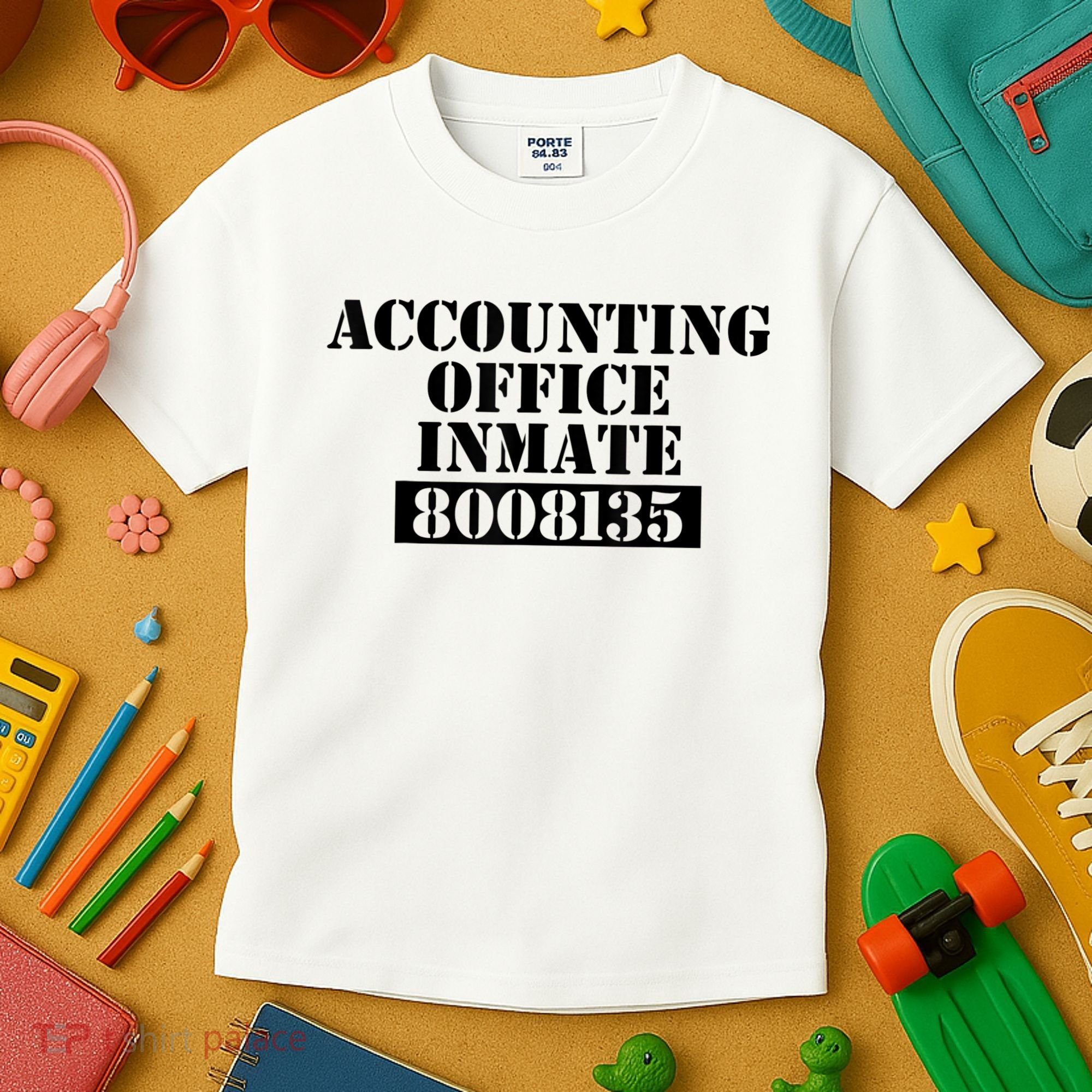 Accountant Costume Accounting Office Inmate Costume Kids T-Shirt
