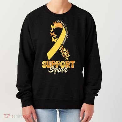 Appendix Cancer Awareness Support Squad Ribbon Butterflies Women's Sweatshirt