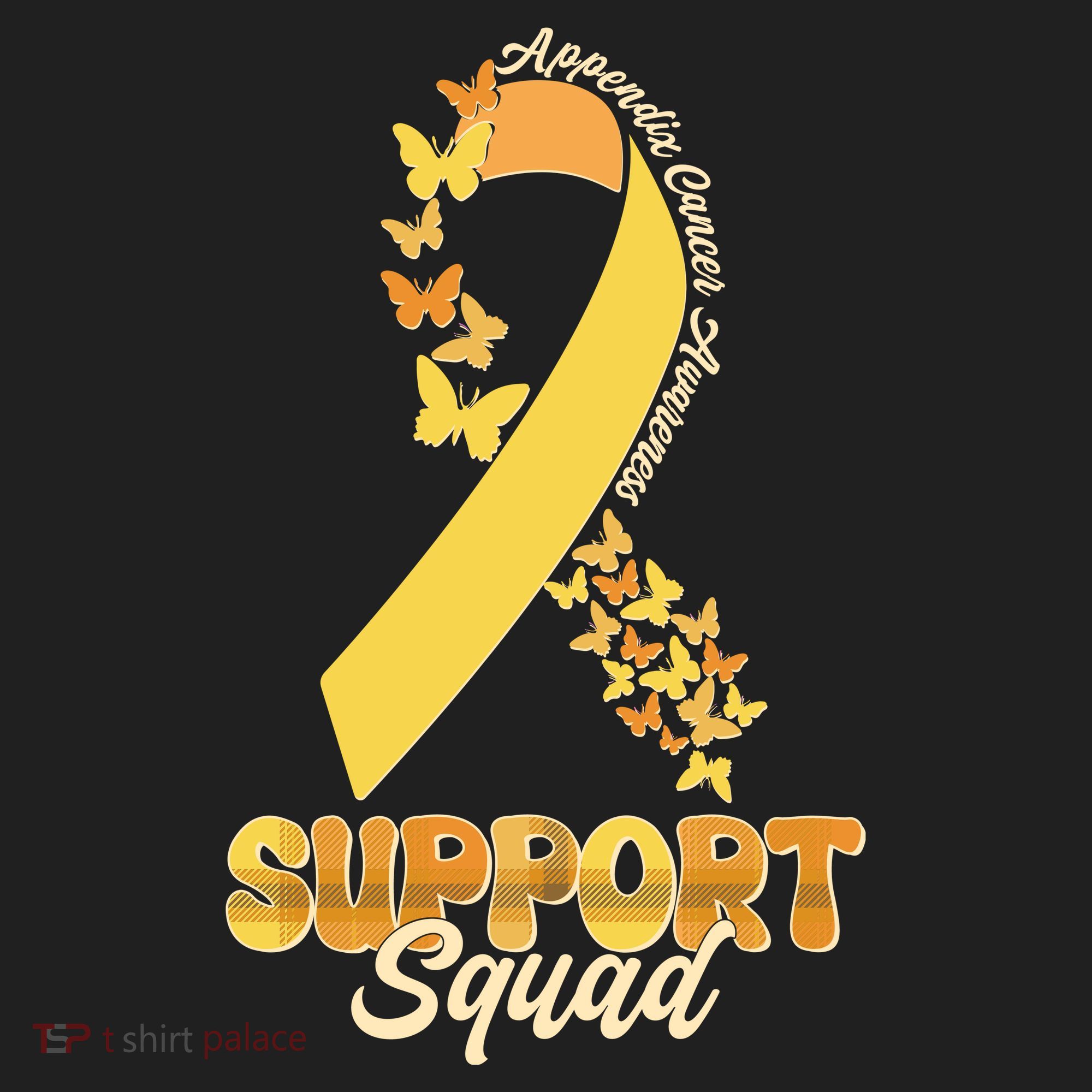 Appendix Cancer Awareness Support Squad Ribbon Butterflies Women's Sweatshirt