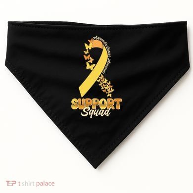 Appendix Cancer Awareness Support Squad Ribbon Butterflies USA-Made Doggie Bandana