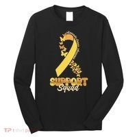 Appendix Cancer Awareness Support Squad Ribbon Butterflies Long Sleeve Shirt thumb 0
