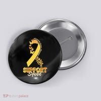 Appendix Cancer Awareness Support Squad Ribbon Butterflies Button thumb 0