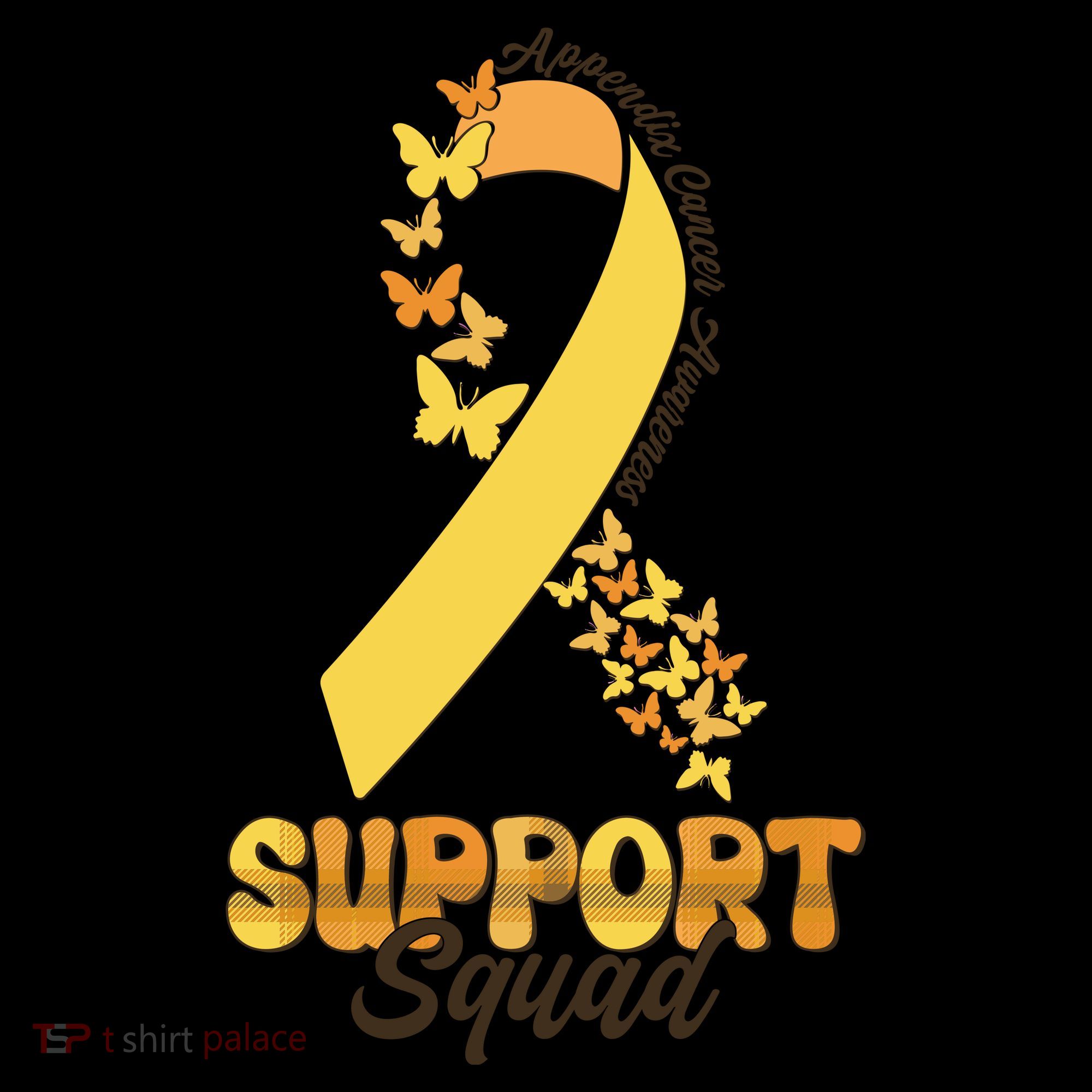 Appendix Cancer Awareness Support Squad Ribbon Butterflies Coffee Mug