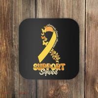 Appendix Cancer Awareness Support Squad Ribbon Butterflies Coaster thumb 0
