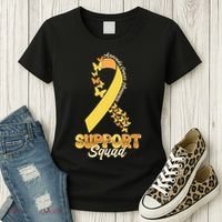 Appendix Cancer Awareness Support Squad Ribbon Butterflies Women's T-Shirt thumb 3