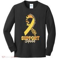 Appendix Cancer Awareness Support Squad Ribbon Butterflies Kids Long Sleeve Shirt thumb 0