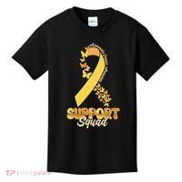 Appendix Cancer Awareness Support Squad Ribbon Butterflies Kids T-Shirt thumb 0