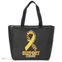 Appendix Cancer Awareness Support Squad Ribbon Butterflies Tote Bag thumb 0