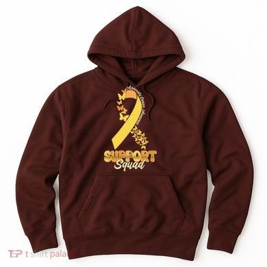 Appendix Cancer Awareness Support Squad Ribbon Butterflies Hoodie