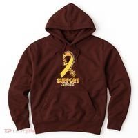 Appendix Cancer Awareness Support Squad Ribbon Butterflies Hoodie thumb 0