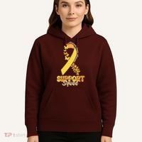 Appendix Cancer Awareness Support Squad Ribbon Butterflies Hoodie thumb 5
