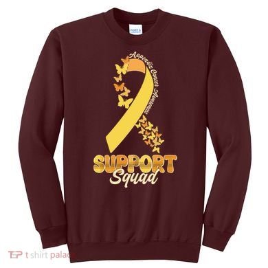 Appendix Cancer Awareness Support Squad Ribbon Butterflies Sweatshirt