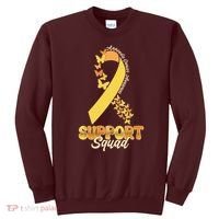 Appendix Cancer Awareness Support Squad Ribbon Butterflies Sweatshirt thumb 0