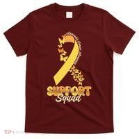 Appendix Cancer Awareness Support Squad Ribbon Butterflies T-Shirt thumb 0