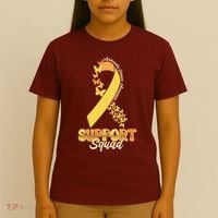 Appendix Cancer Awareness Support Squad Ribbon Butterflies T-Shirt thumb 4