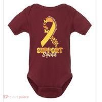 Appendix Cancer Awareness Support Squad Ribbon Butterflies Baby Bodysuit thumb 0