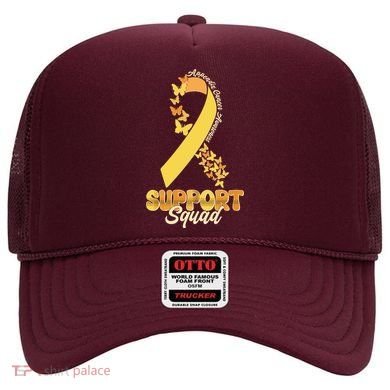 Appendix Cancer Awareness Support Squad Ribbon Butterflies Hat