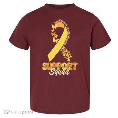 Appendix Cancer Awareness Support Squad Ribbon Butterflies Toddler T-Shirt