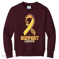 Appendix Cancer Awareness Support Squad Ribbon Butterflies Kids Sweatshirt thumb 0